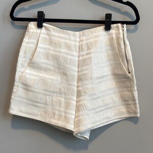 Endless Rose Chic High Waist Shimmer White Women's Shorts